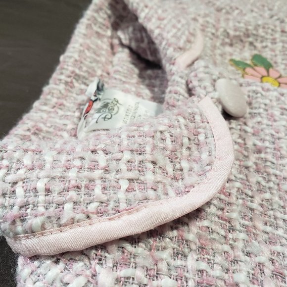 Disney Animators Collection Knit Jacket Button Closure Flower Pin New NWOT 2T - Picture 8 of 16